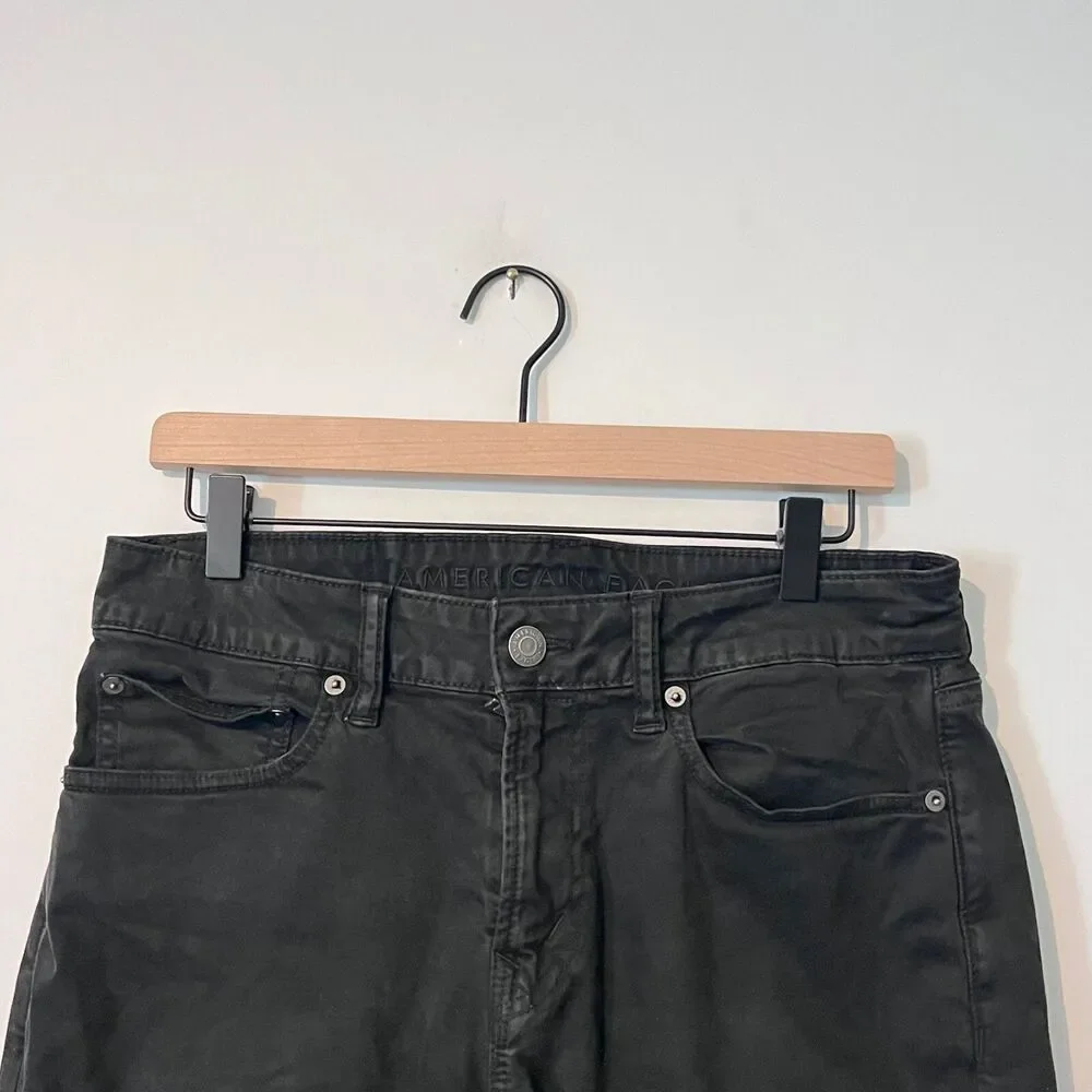 American Eagle Men Mens Flex Jeans Size 30X30 Charcoal Wash Black Stretch
